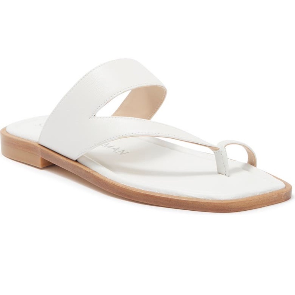 NEW Stuart Weitzman Lyla Flat Sandal - White